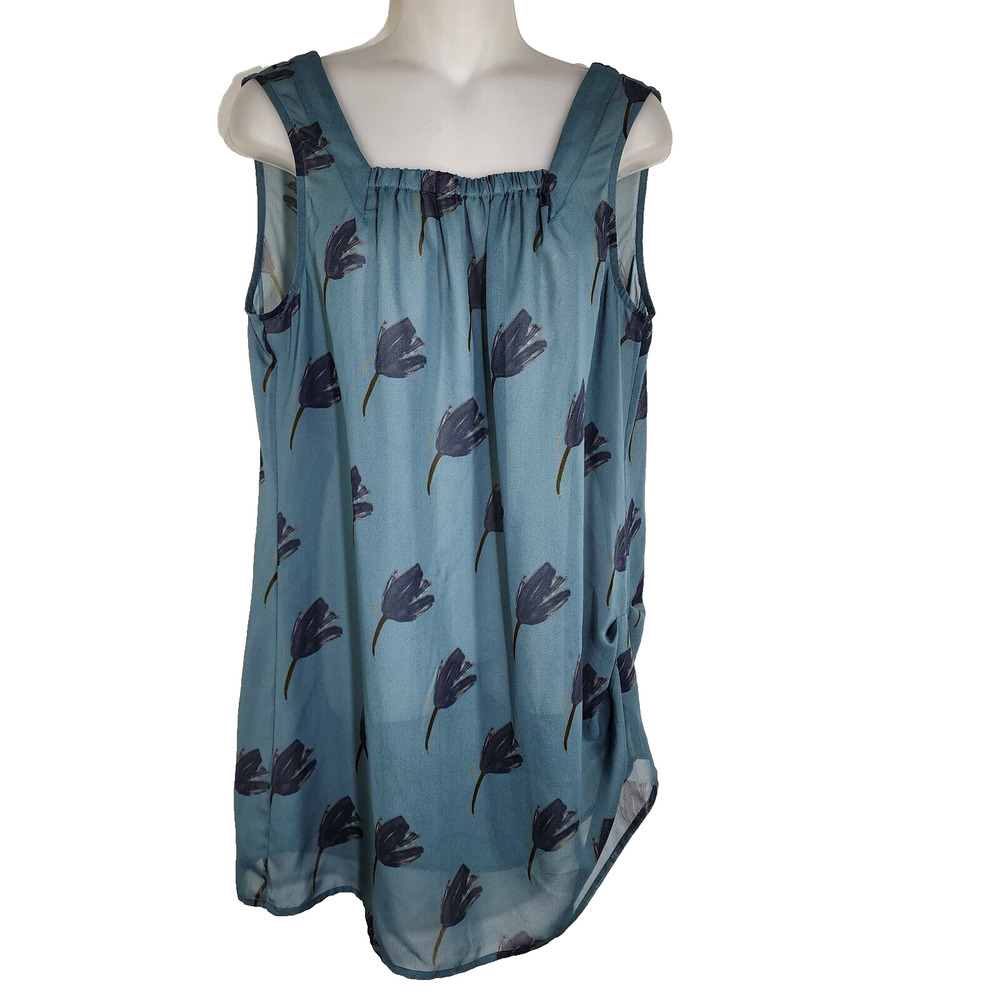 Cabi Womens Top Size Medium Tulip Tunic Back Tie Blouse Sleeveless Pullover 984